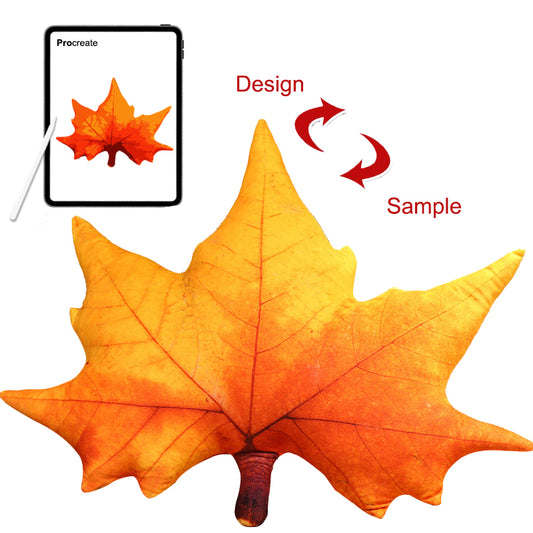 3D Soft Plush Maple Leaf Pillow Bedroom Decoration